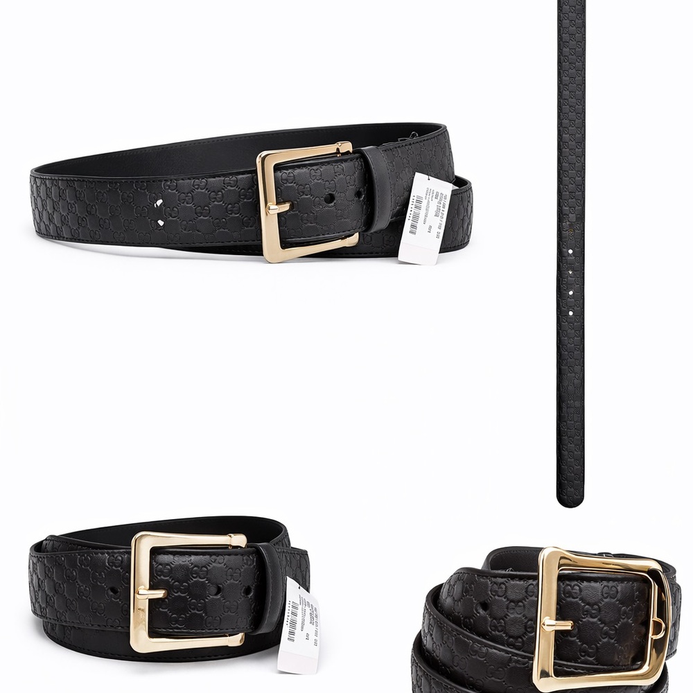 Gucci GG Embossed Leather Belt – Size 100 (Fits 38–40)